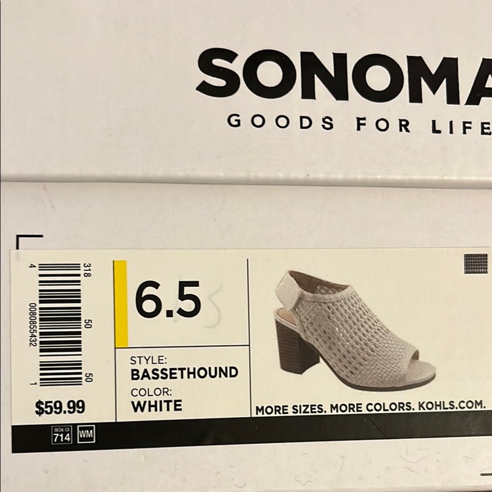 Sonoma White Peep-Toe Sandals - Picture 13 of 13